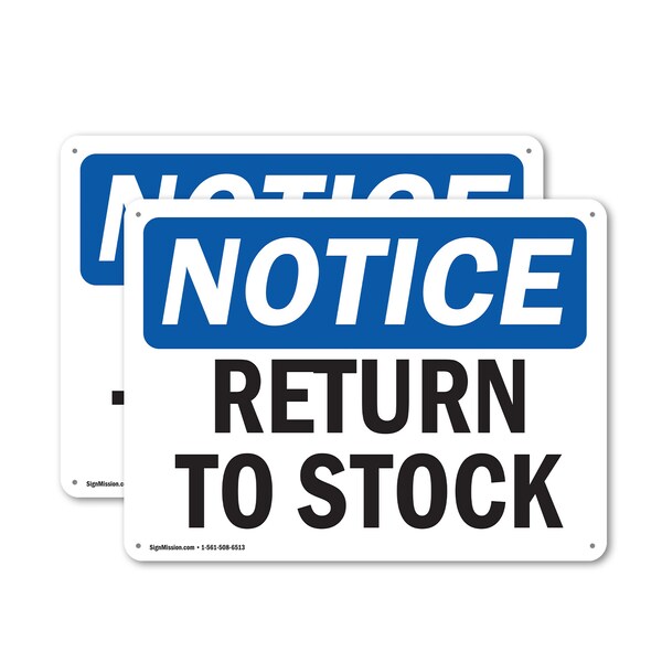 Signmission Return To Stock, 10 in W x Rectangle, Plastic OS-2PACK-NS-P-710-L-18101 - main